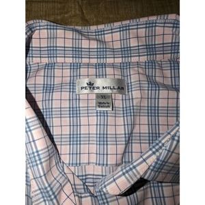 Peter Millar Men's Pink Plaid Long Sleeve Button Up Size XL